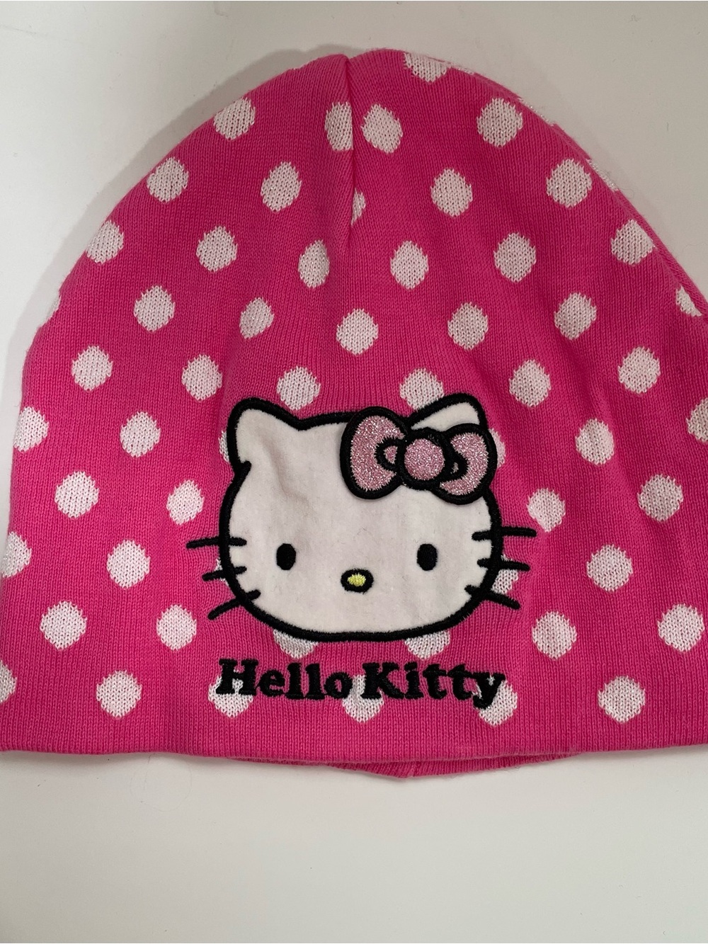 Hello Kitty Pink White Polka Dot Kids Hat